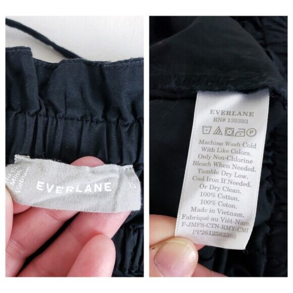 Everlane Flowy Jumpsuit Palazzo Womens XS Black Japanese Minimalist Resort Boho - Picture 5 of 12